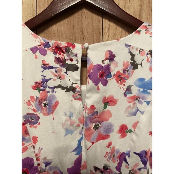 NYCO size 8 floral dress white pink purple New York & company floral summer - Picture 7 of 7